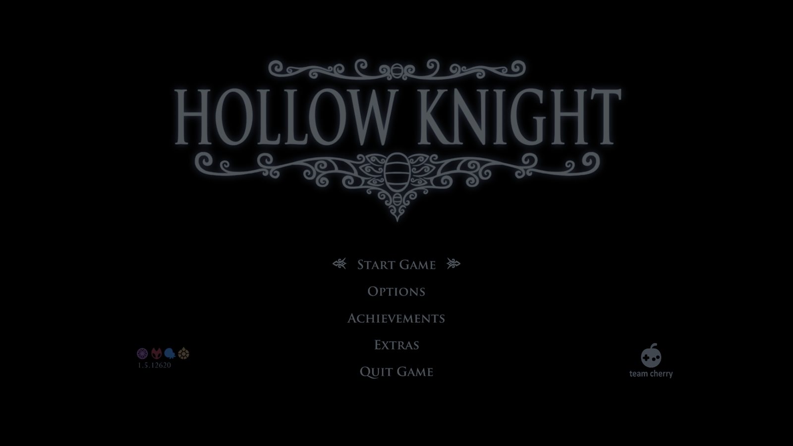 Hollow Knight title menu rendered by Ferrum