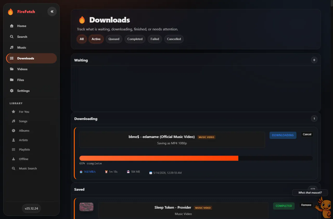 FireFetch downloads board
