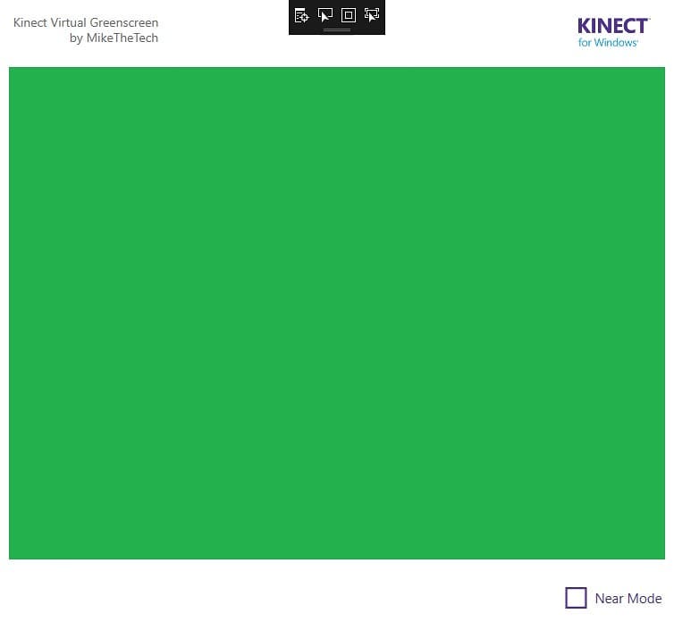 Kinect Virtual Greenscreen by MikeTheTech window with an empty green output